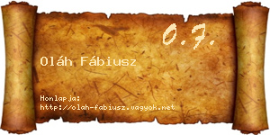 Oláh Fábiusz névjegykártya